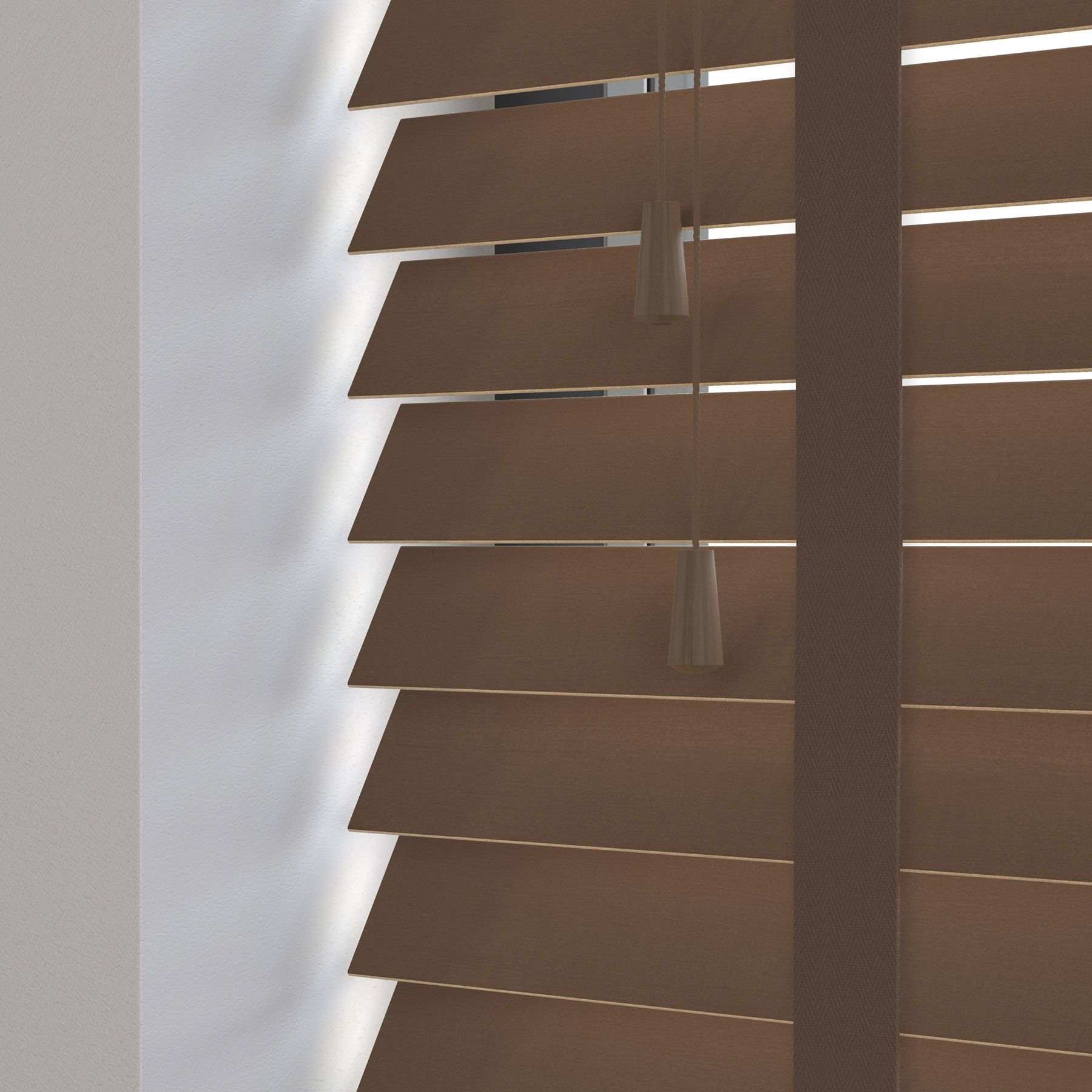 Mississippi Taped Medium Oak Wooden Blinds | Swift Direct Blinds