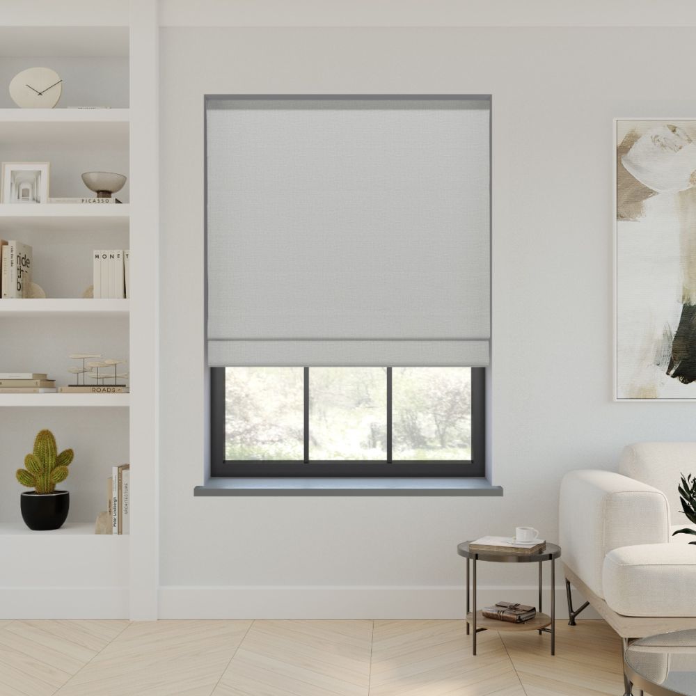 Mysa Silver Roman Blinds | Swift Direct Blinds