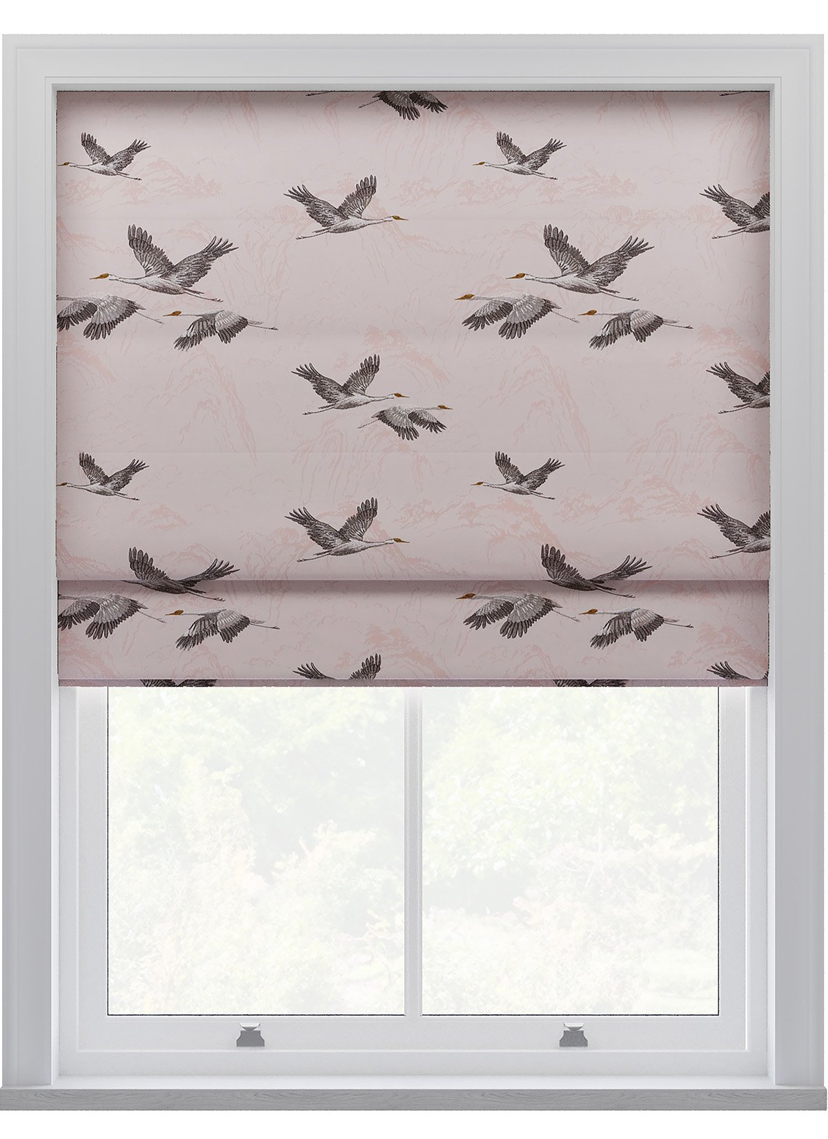 Laura Ashley Animalia Embroidered Blush Roman Blind