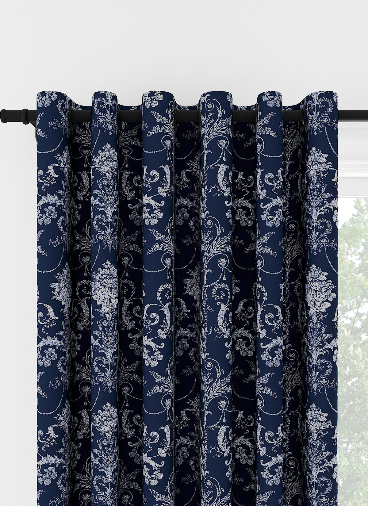 Laura Ashley Josette Midnight Eyelet Curtain